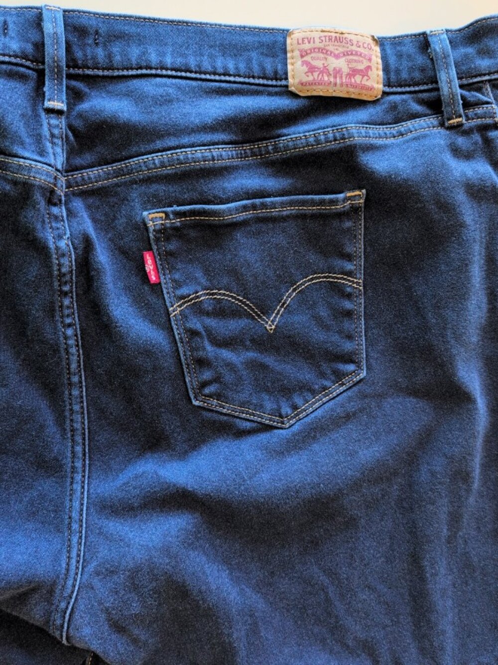 Levi's 720 High Rise Super Skinny Pants Women's 22W Blue Jeans Solid Button Fly - Picture 8 of 12